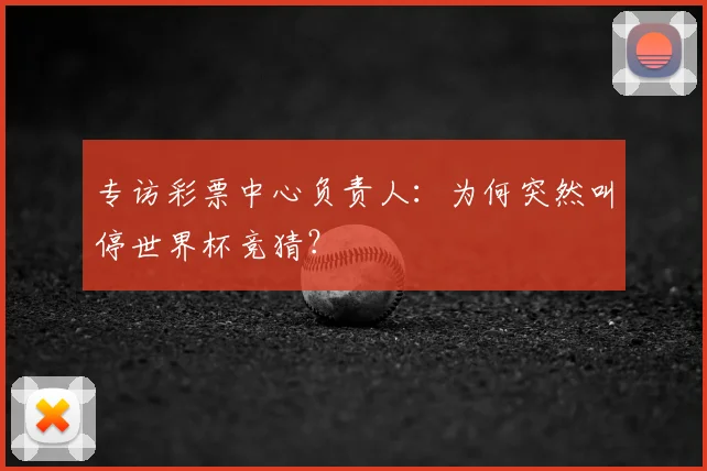 专访彩票中心负责人:为何突然叫停世界杯竞猜?